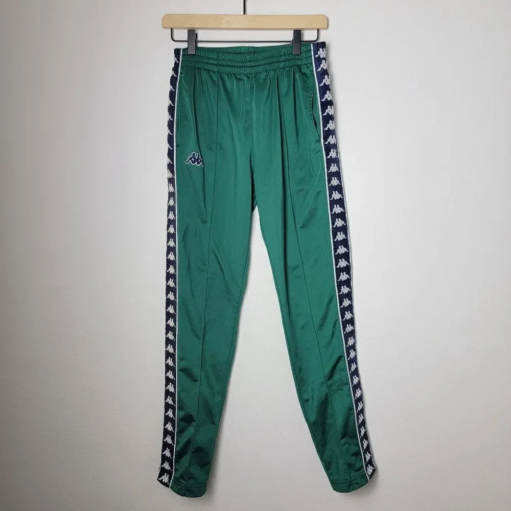 Kappa Green & Navy 222 Banda Track Pants Size Medium